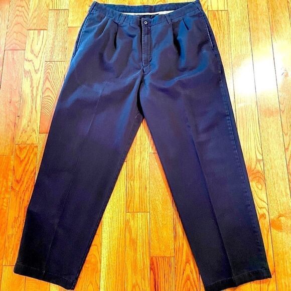 BLACK GEOFFREY BEENE 100% COTTON KHAKIS 38x30 - Picture 1 of 5